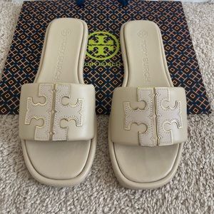 Tory Burch double T slides